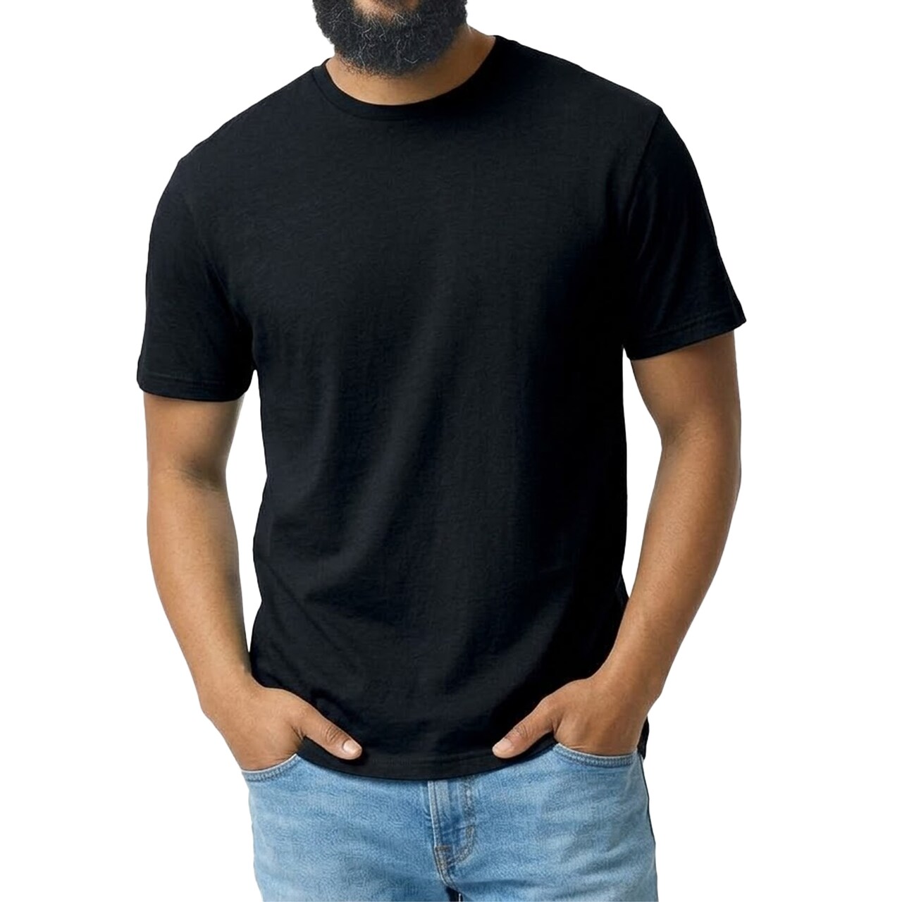 Gildan Black Softstyle CVC Men's T-Shirt, Casual Craft & DIY Project Tee